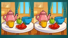 35秒チャレンジ：テーブルの上の果物から3つの違いを見つけよう